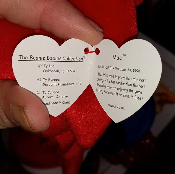Mac the cardinal original retired beanie baby with tag errors - Picture 9 of 9